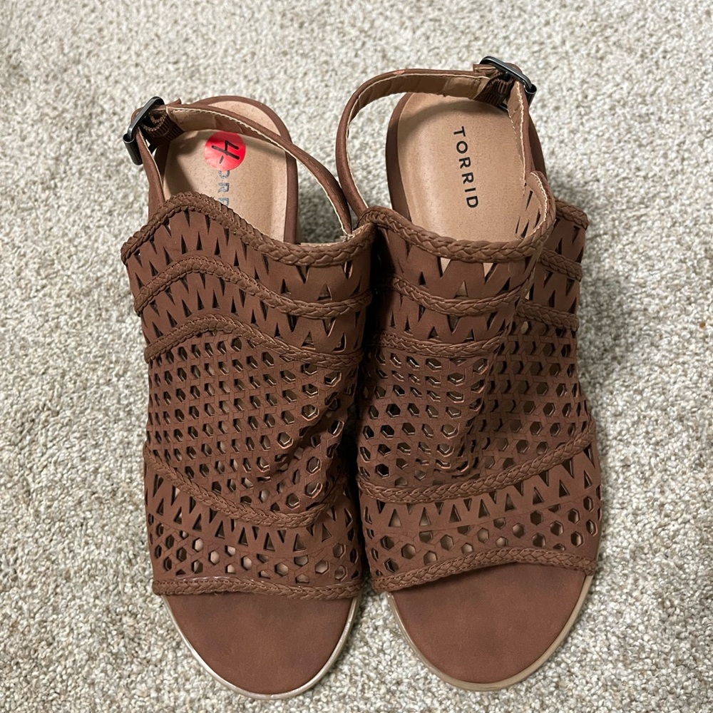 Torrid Cutout Brown Sandals